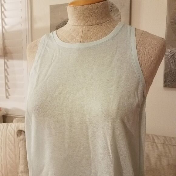 REISS Maude Keyhole Back Cotton & Wool Blend Tank - Picture 4 of 8